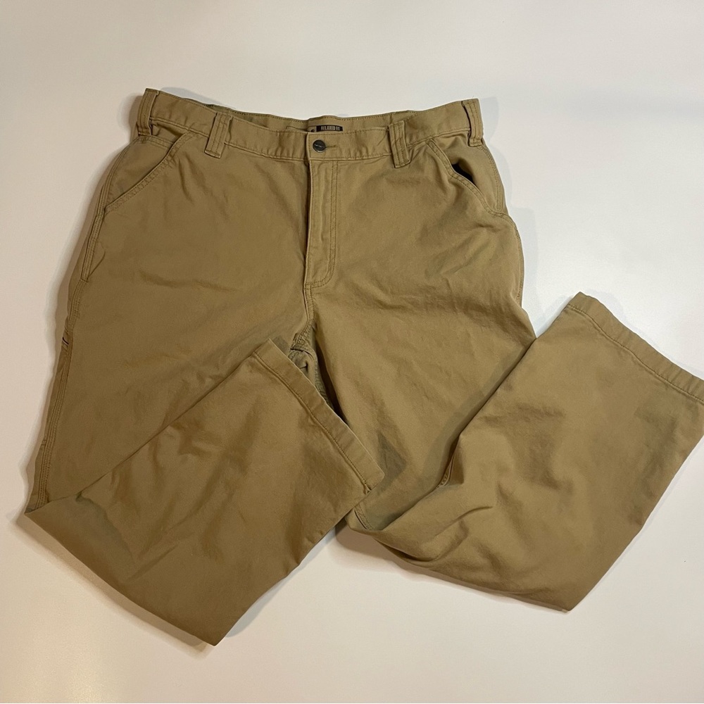 Carhartt canvas tan pants relaxed fit 38 x 30